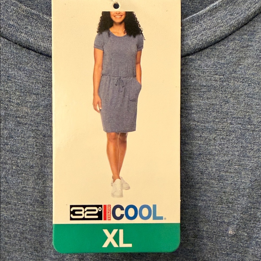 NWT 32 Degrees Cool Elastic Waist Lux Dress 93% rayon and 7% spandex